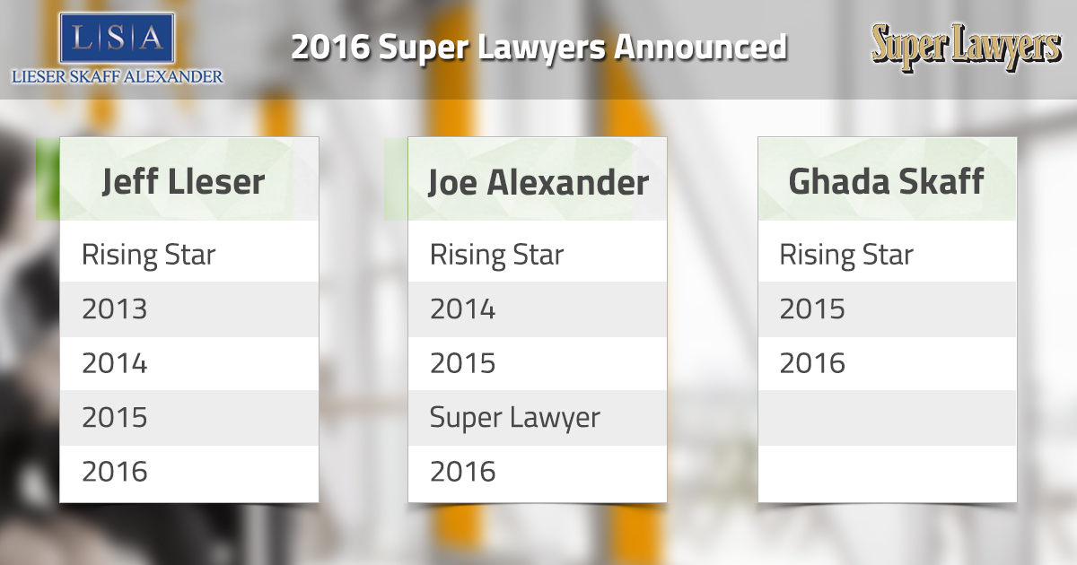 2016 LSA Super Lawyers List