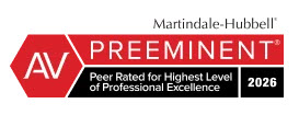 Martindale-Hubbell AV Preeminent, peer rated for highest level of professional excellence, 2026