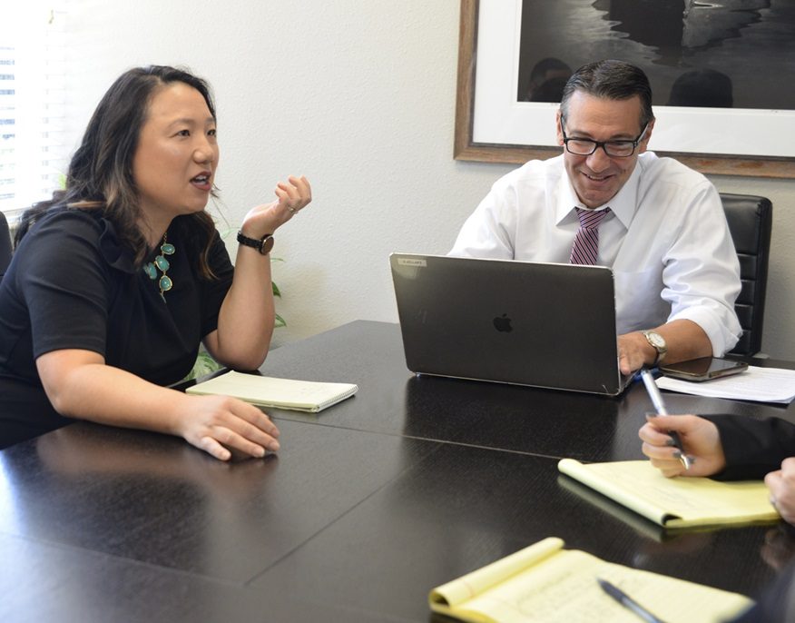 Attorney Jeff Lieser in a conference room negotiation